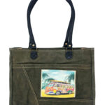Beach Bus Recycled Military Tent Shoulder Bag Vintage Addiction
