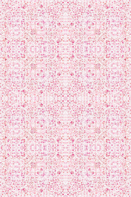 Rose indoor/outdoor floor covering surface with small repeating motifs