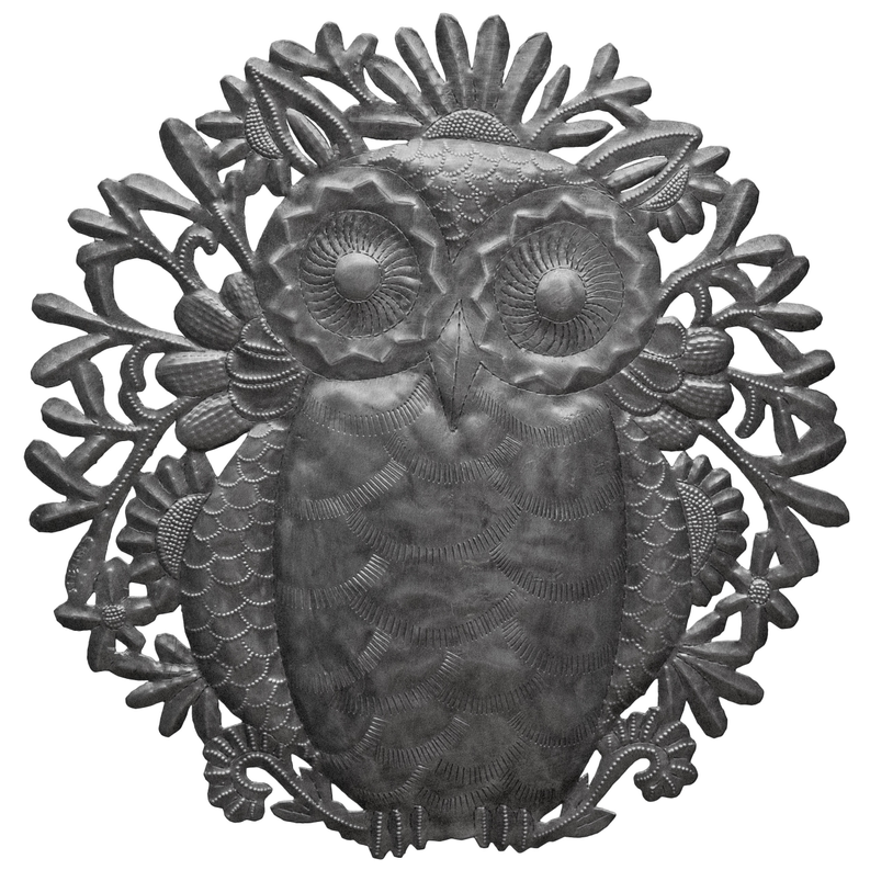 Embossed Owl - Recycled Steel / 1 - Home Decor