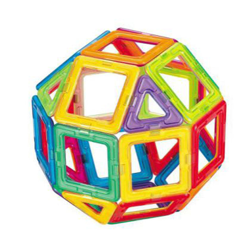 Multicolor geometric magnetic building block set, large hexagonal shape