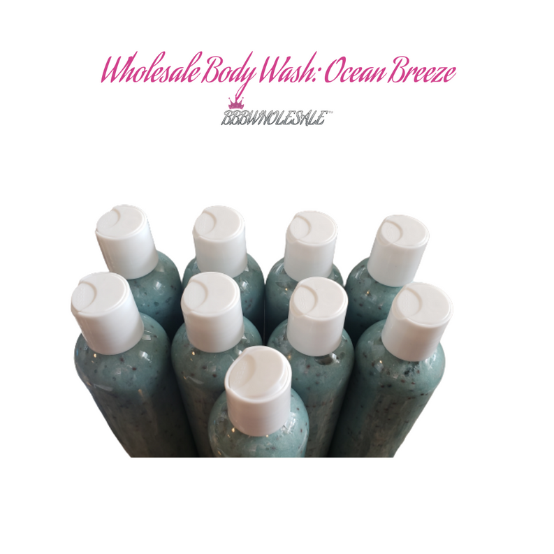 Exfoliating organic body wash bottles, teal speckled with white caps (multi-pack)