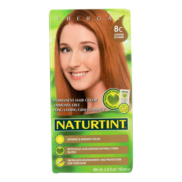 Naturtint Hair Color - Permanent - 8c - Copper Blonde - 5.28 Oz - Eco-Friendly Home & Grocery