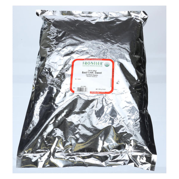 Frontier Herb Basil Leaf Organic Sweet Flakes Cut And Sifted - Single Bulk Item - 1lb - Eco-Friendly Home & Grocery