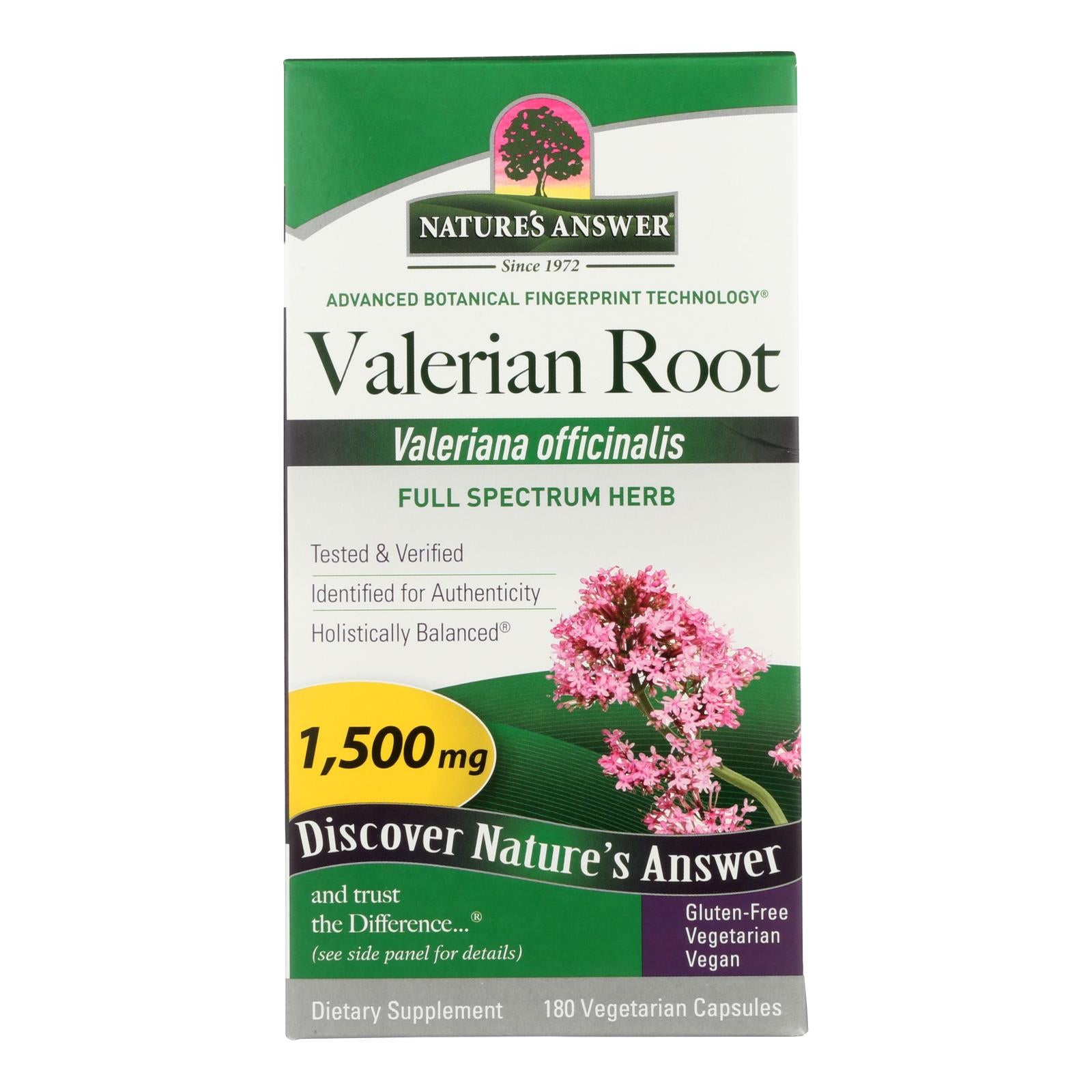 Nature's Answer - Valerian Root - 180 Vegetarian Capsules - Eco-Friendly Home & Grocery