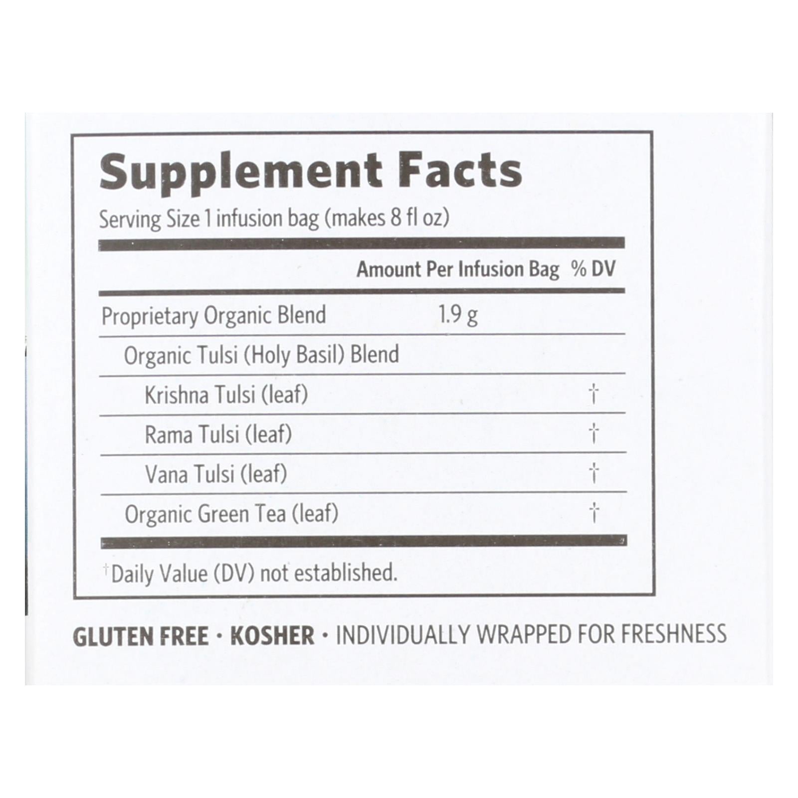 Organic India Tulsi Tea Green Tea - 18 Tea Bags - Case Of 6 - GreatEagleInc