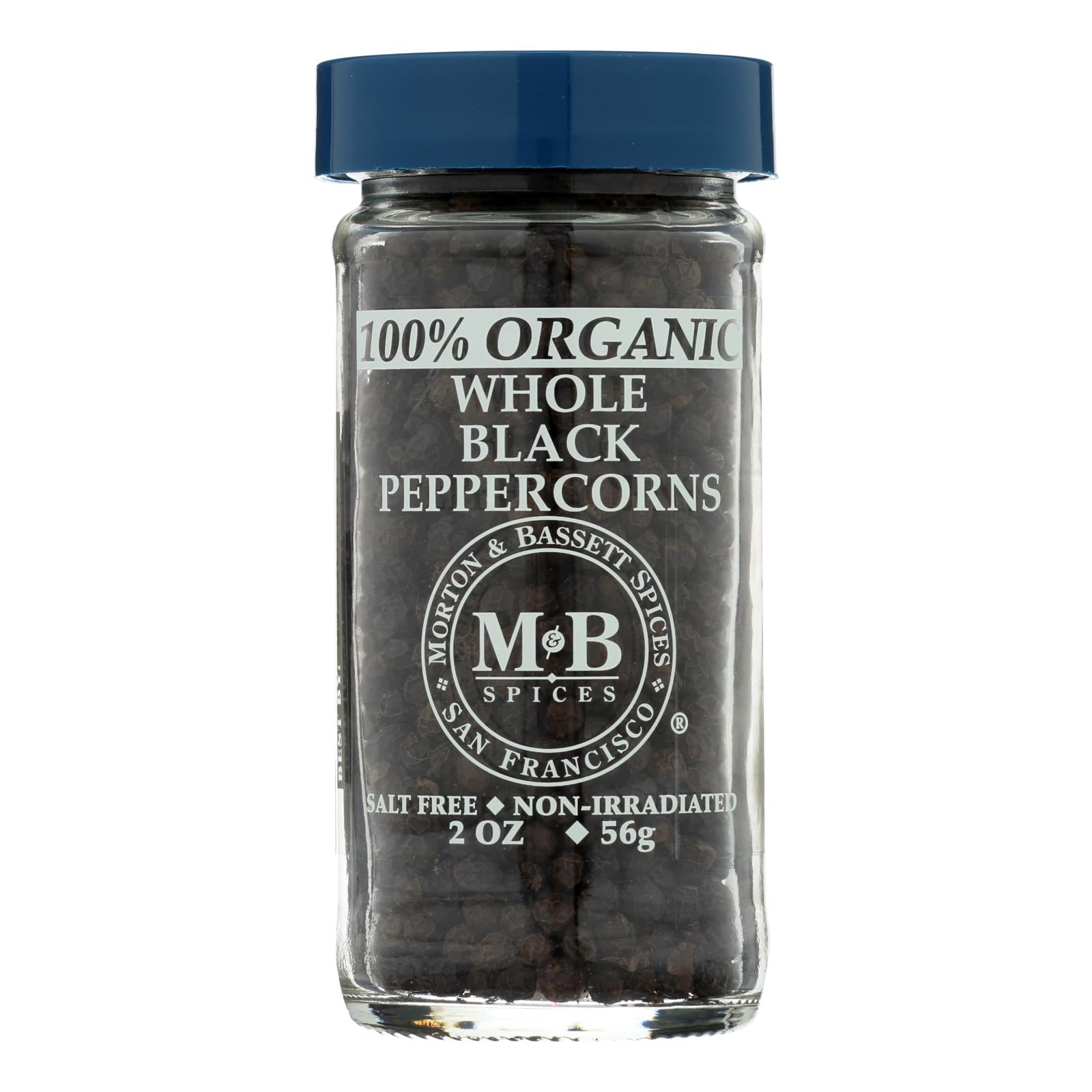 Morton And Bassett Whole Black Pepper - Black Paper - Case Of 3 - 2 Oz. - GreatEagleInc