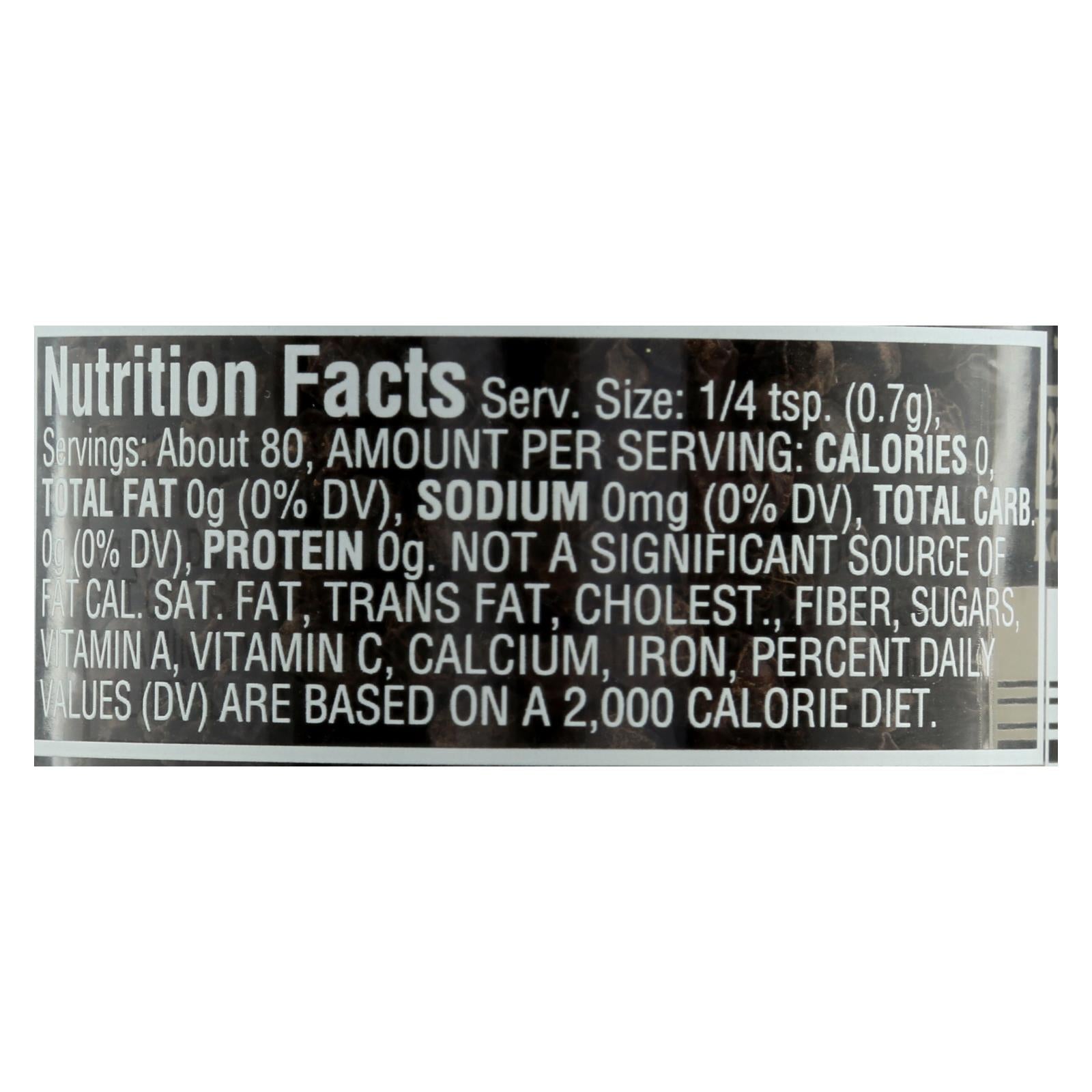 Morton And Bassett Whole Black Pepper - Black Paper - Case Of 3 - 2 Oz. - GreatEagleInc