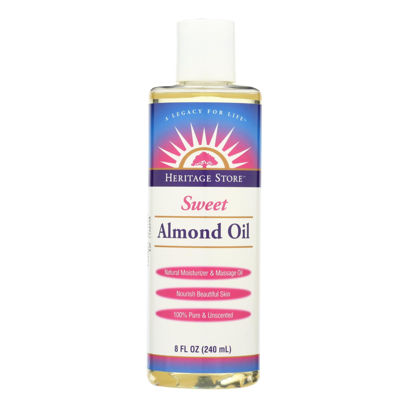 Heritage Products Sweet Almond Oil - 8 Fl Oz - Eco-Friendly Home & Grocery