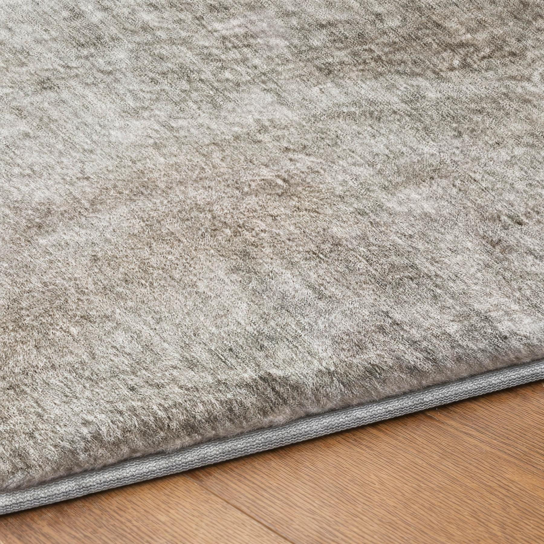 3' X 5' Gray And Silver Abstract Shag Washable Area Rug With UV Protection - Home & Garden