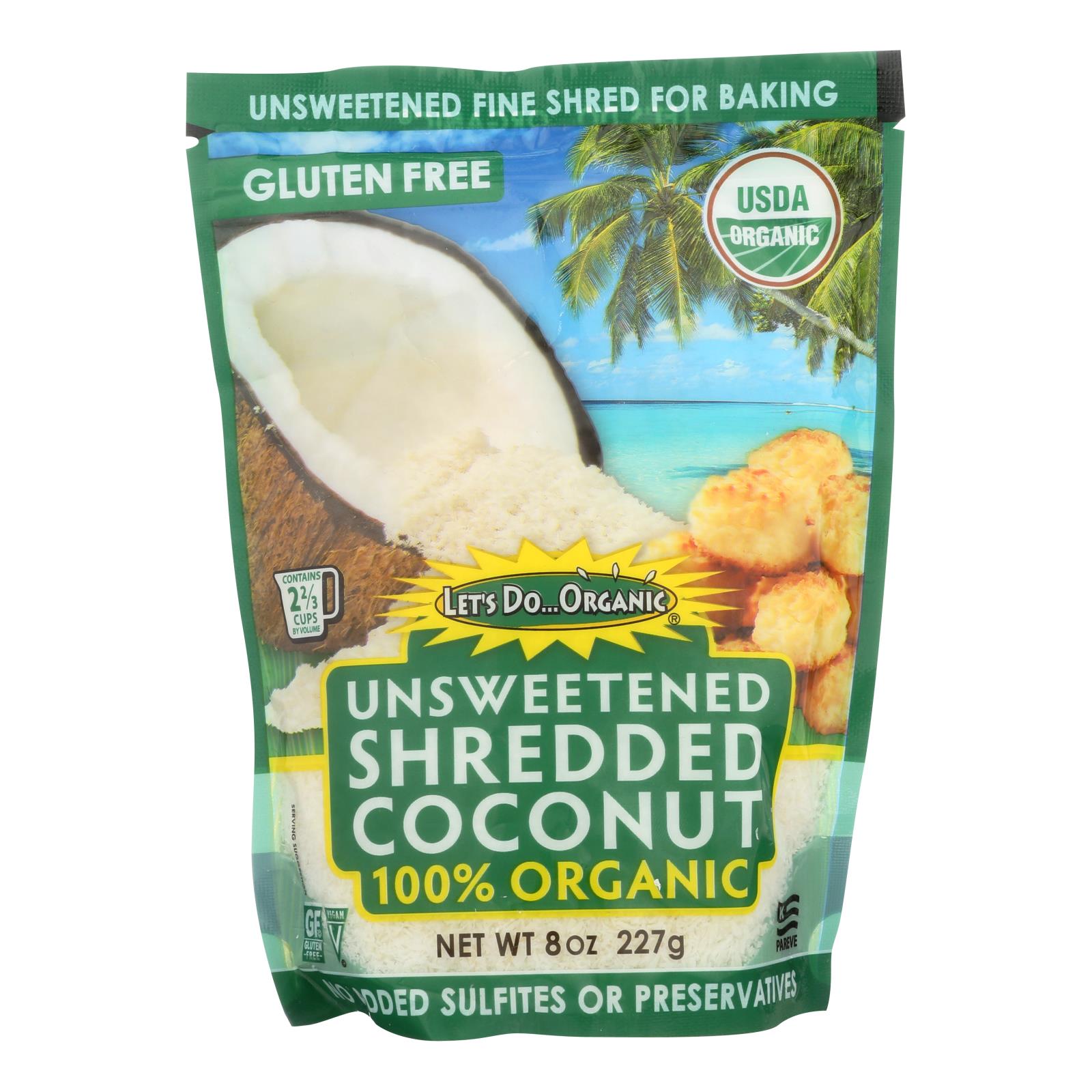 Let's Do Organics Organic Shredded - Coconut - Case Of 12 - 8 Oz. - GreatEagleInc