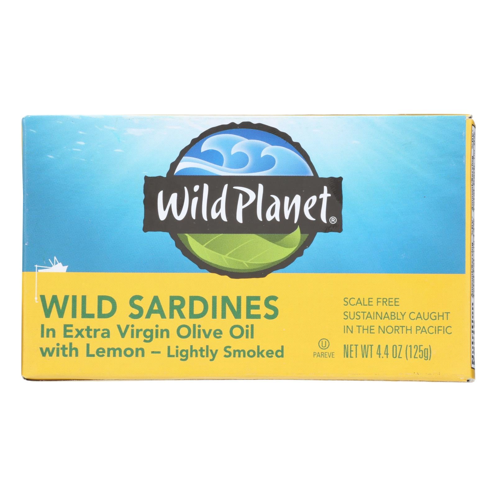 Wild Planet Sardines In Oil - Lemon - Case Of 12 - 4.375 Oz. - GreatEagleInc