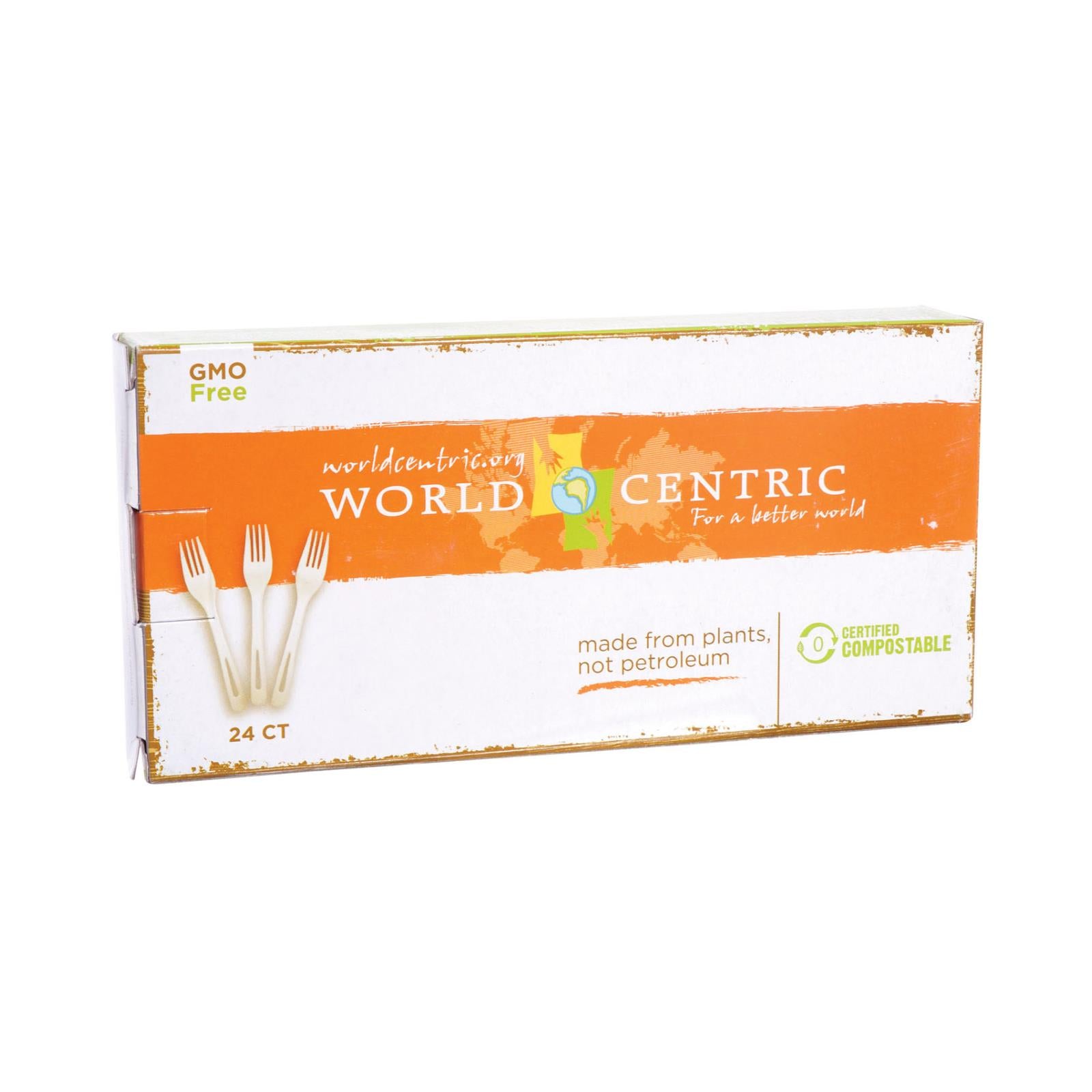 World Centric Corn Starch Fork - Case Of 12 - 24 Count - GreatEagleInc