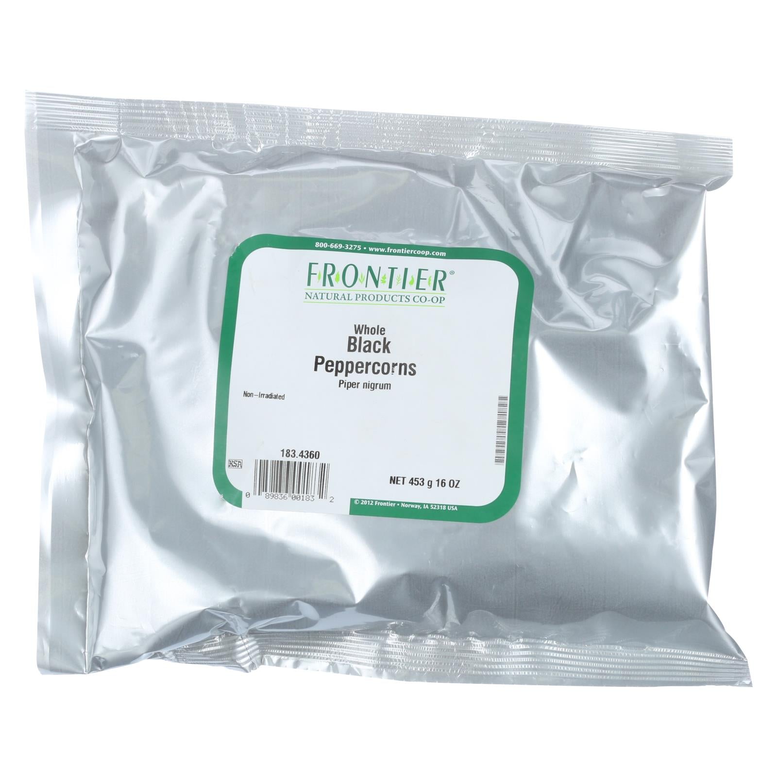 Frontier Herb Peppercorns Whole Black - Single Bulk Item - 1lb - GreatEagleInc