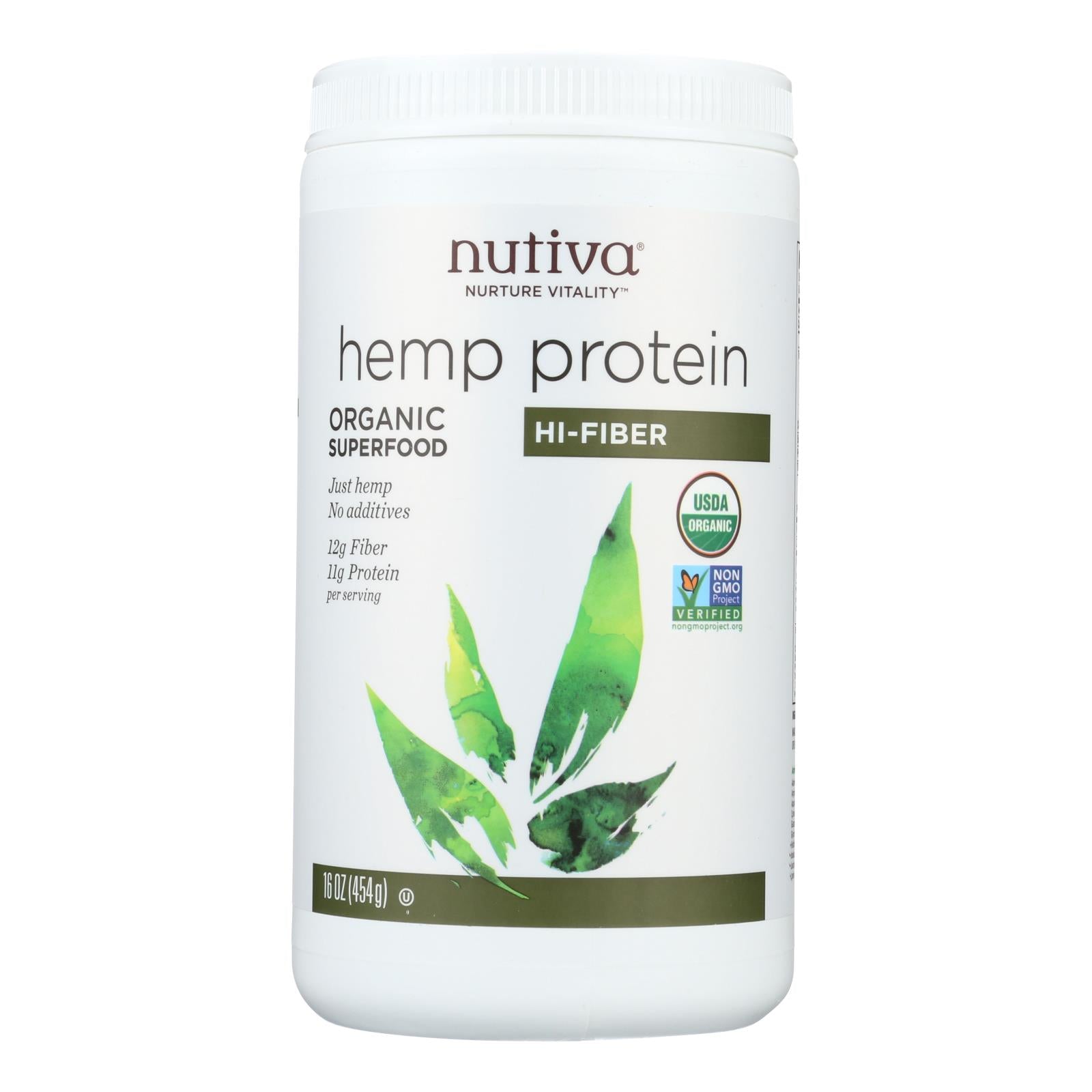 Nutiva Organic Hemp Protein Hi-fiber - 16 Oz - GreatEagleInc
