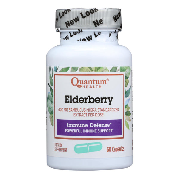 Quantum Elderberry Immune Defense Extract - 400 Mg - 60 Capsules - Eco-Friendly Home & Grocery
