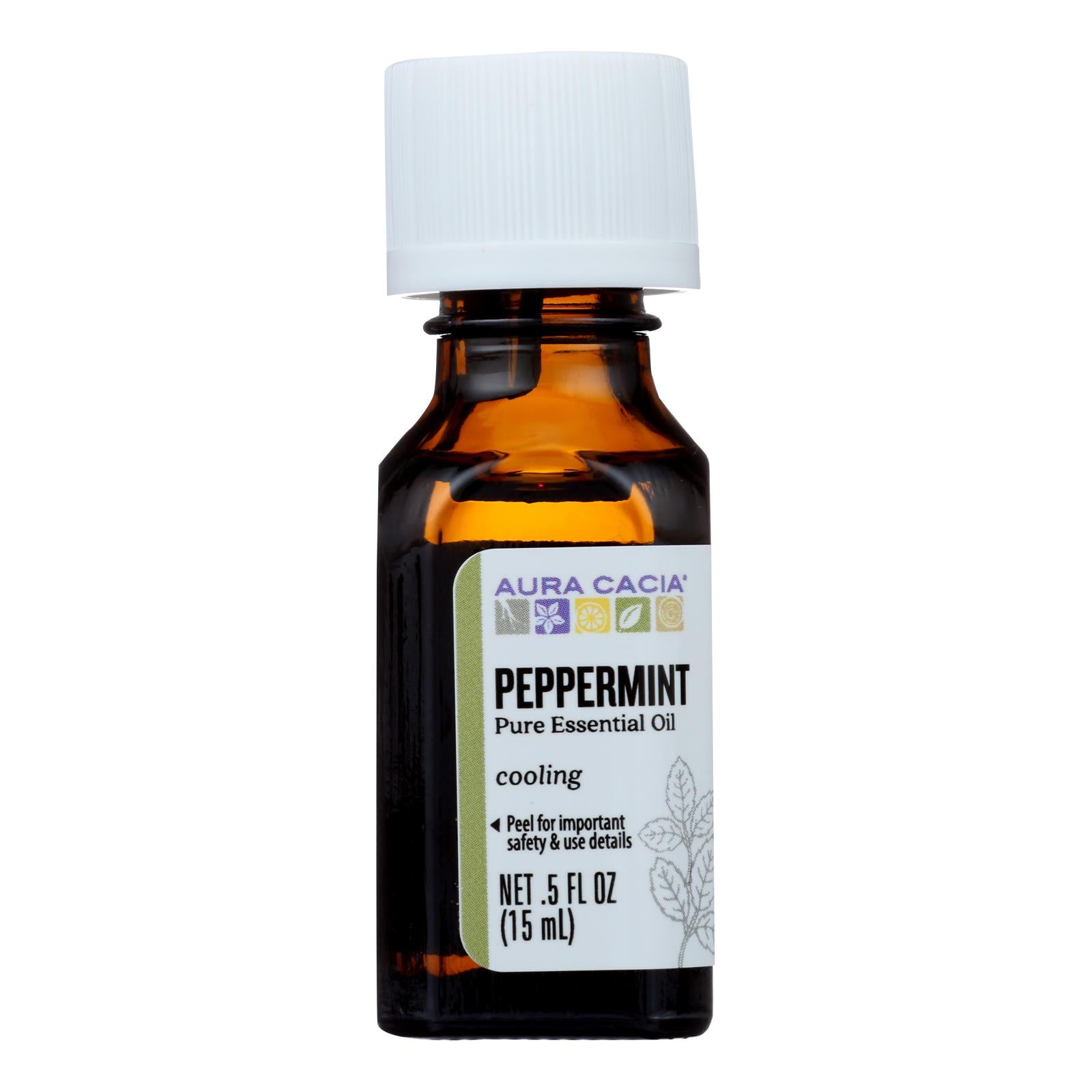 Aura Cacia - Pure Essential Oil Peppermint - 0.5 Fl Oz - GreatEagleInc