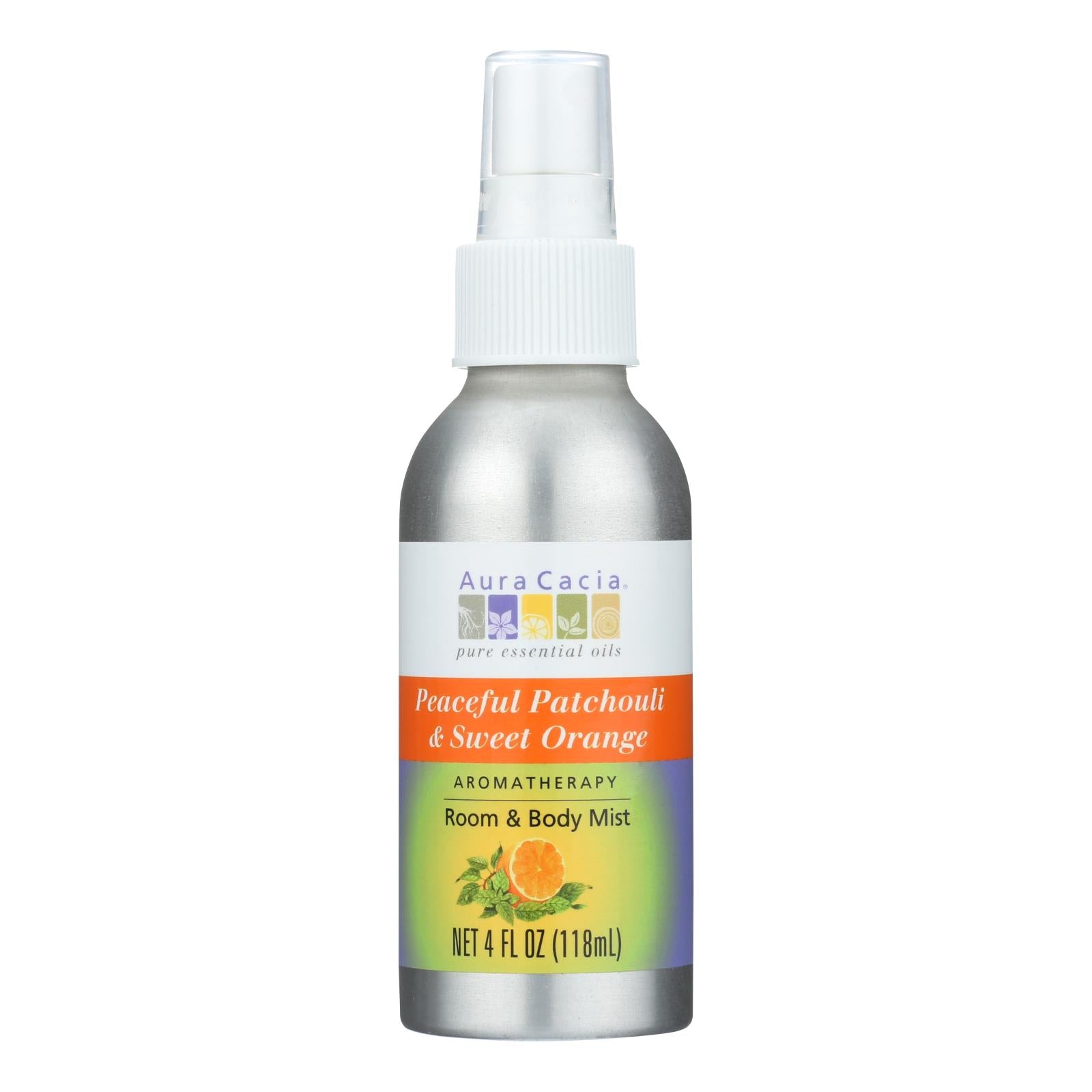 Aura Cacia - Aromatherapy Mist Patchouli Sweet Orange - 4 Fl Oz - GreatEagleInc
