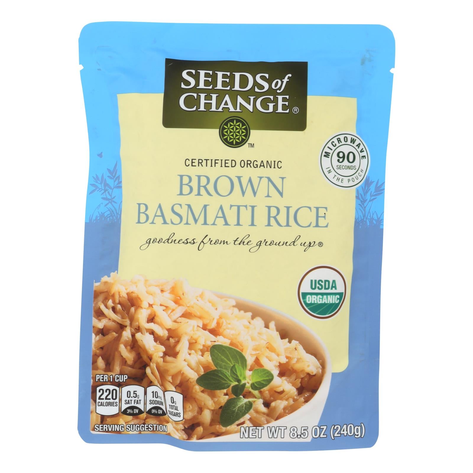 Seeds Of Change Organic Rishikesh Brown Basmati Rice - Case Of 12 - 8.5 Oz. - GreatEagleInc