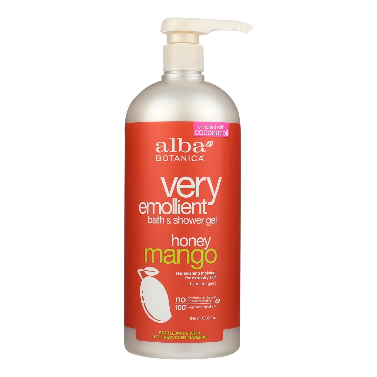 Alba Botanica - Very Emollient Bath And Shower Gel - Honey Mango - 32 Fl Oz - GreatEagleInc