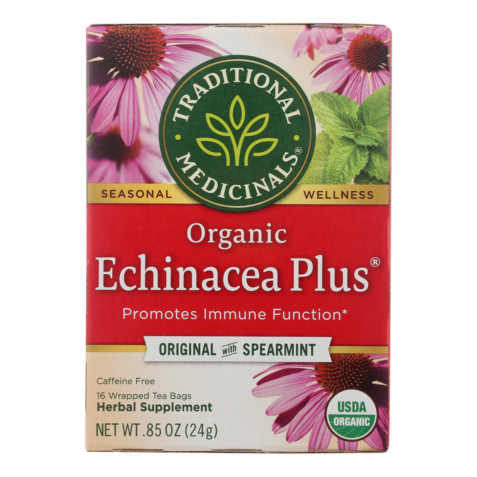 Traditional Medicinals Organic Echinacea Plus Herbal Tea - 16 Tea Bags - Case Of 6 - GreatEagleInc