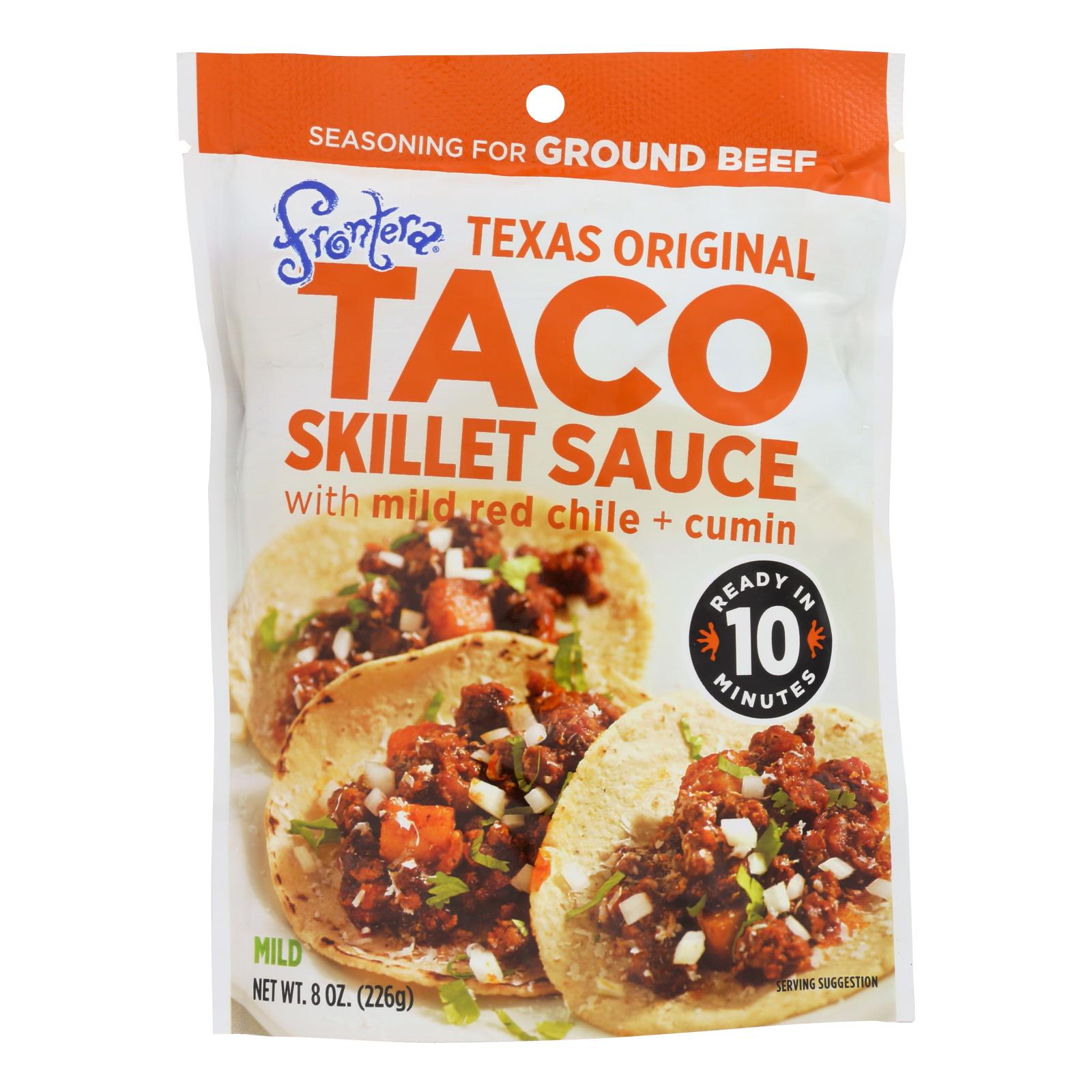 Frontera Foods Texas Original Taco Skillet Sauce - Taco Skillet Sauce - Case Of 6 - 8 Oz. - GreatEagleInc