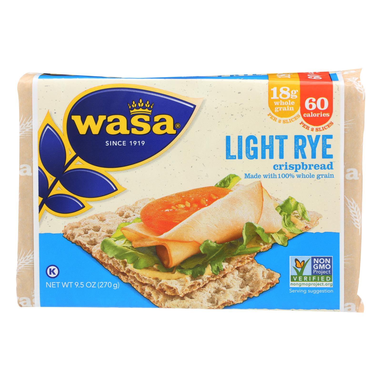 Wasa Crispbread Light Rye - Case Of 12 - 9.5 Oz. - GreatEagleInc