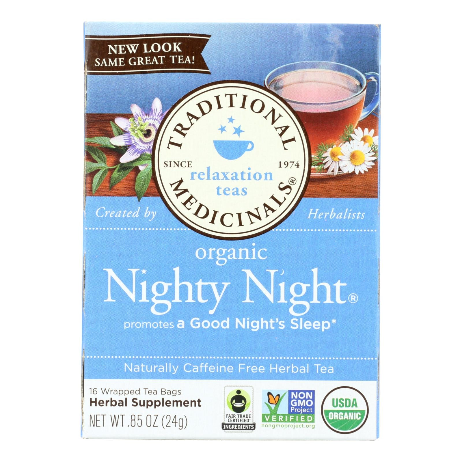 Traditional Medicinals Organic Nighty Night Herbal Tea - 16 Tea Bags - Case Of 6 - GreatEagleInc