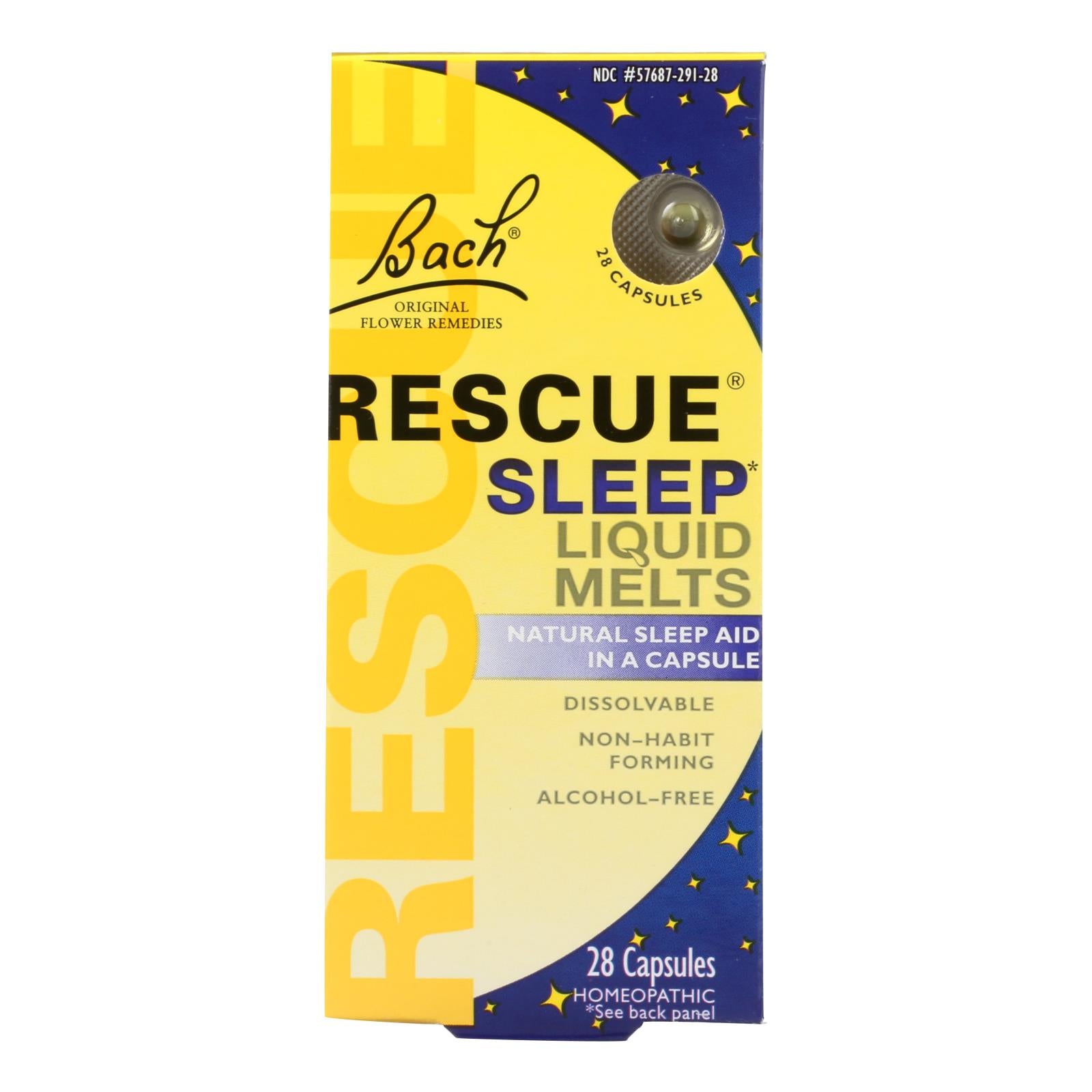 Bach Flower Remedies Rescue Sleep Liquid Melts - 28 Capsules - GreatEagleInc