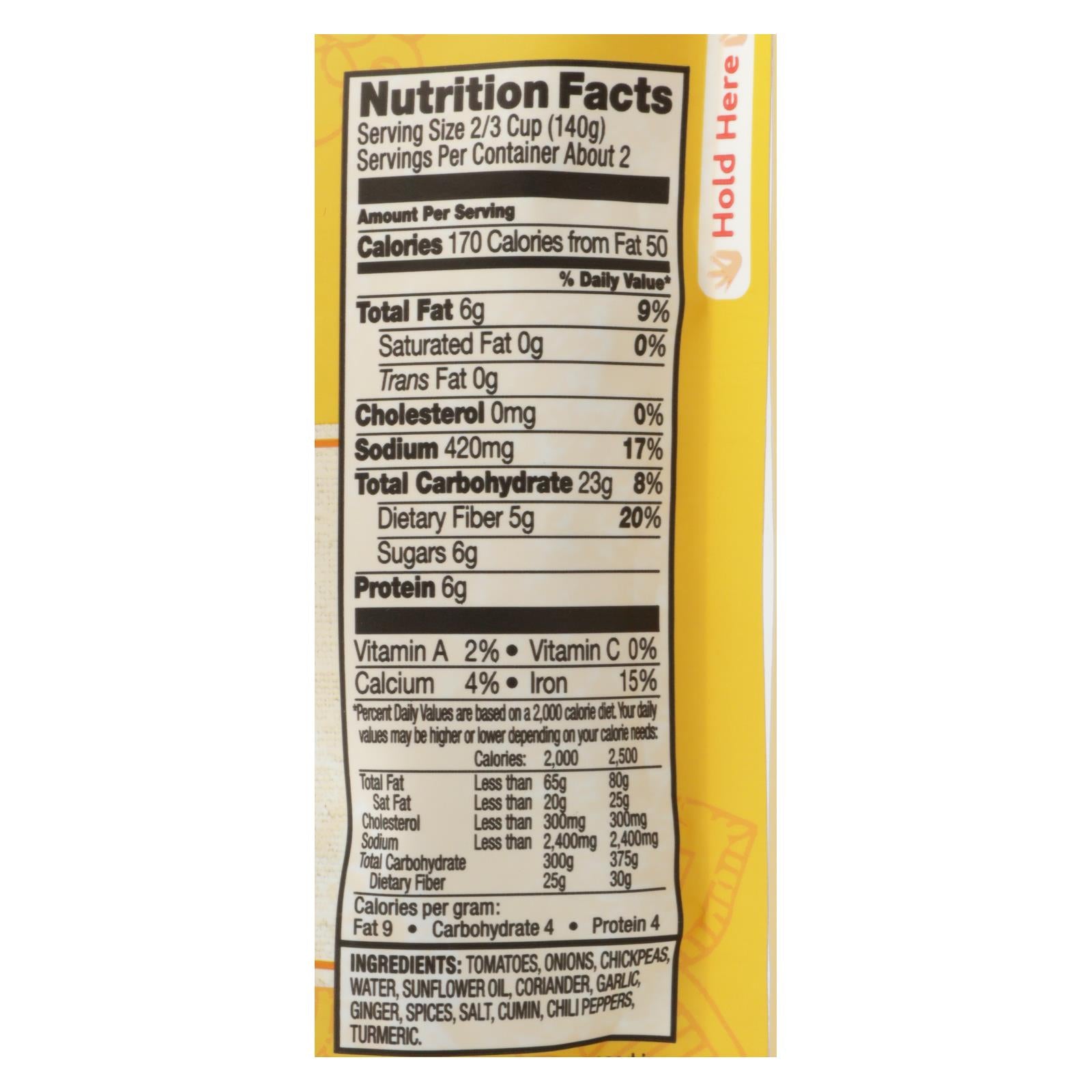 Tasty Bite Entree - Indian Cuisine - Channa Masala - 10 Oz - Case Of 6 - GreatEagleInc