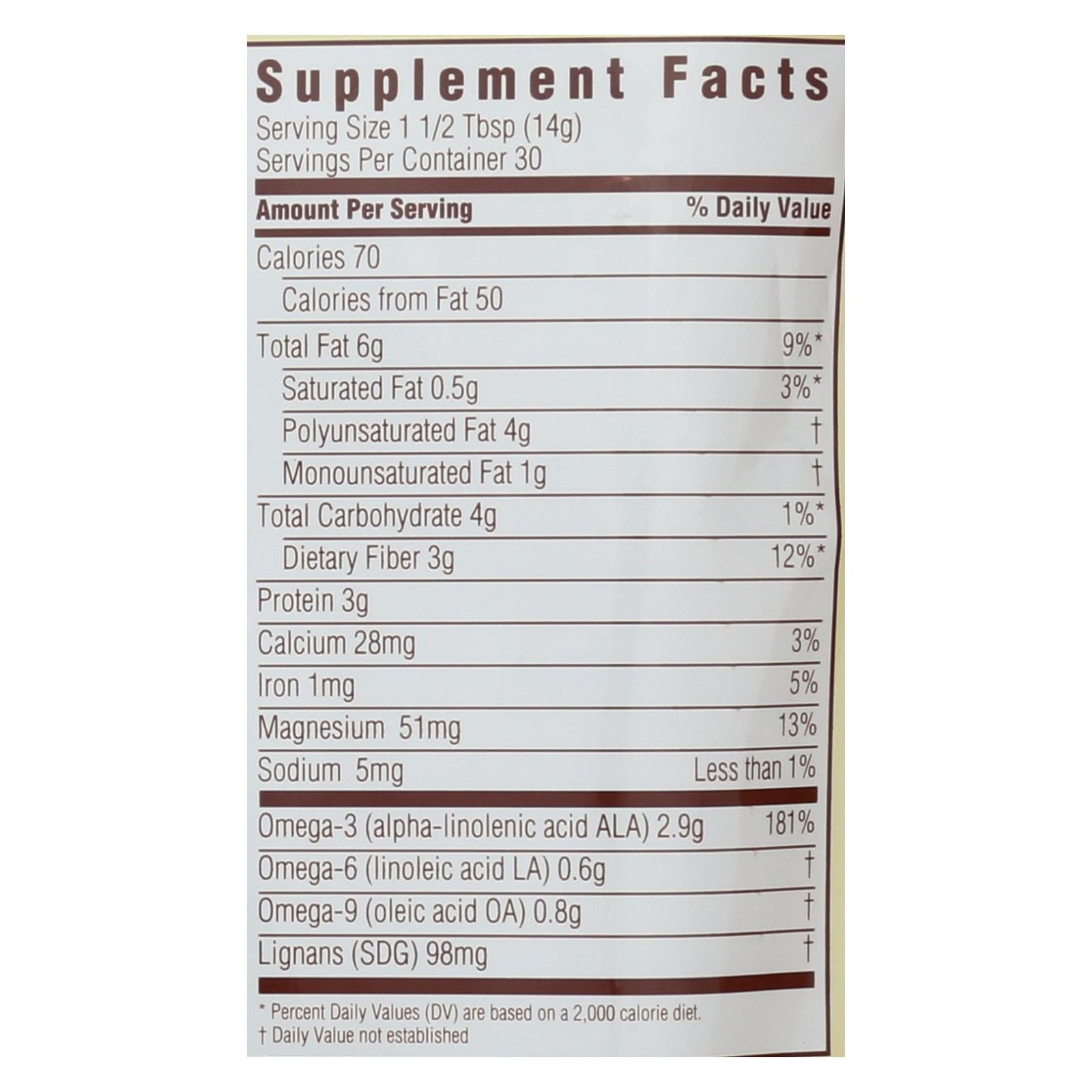 Spectrum Essentials Organic Whole Flaxseed - 15 Oz - GreatEagleInc