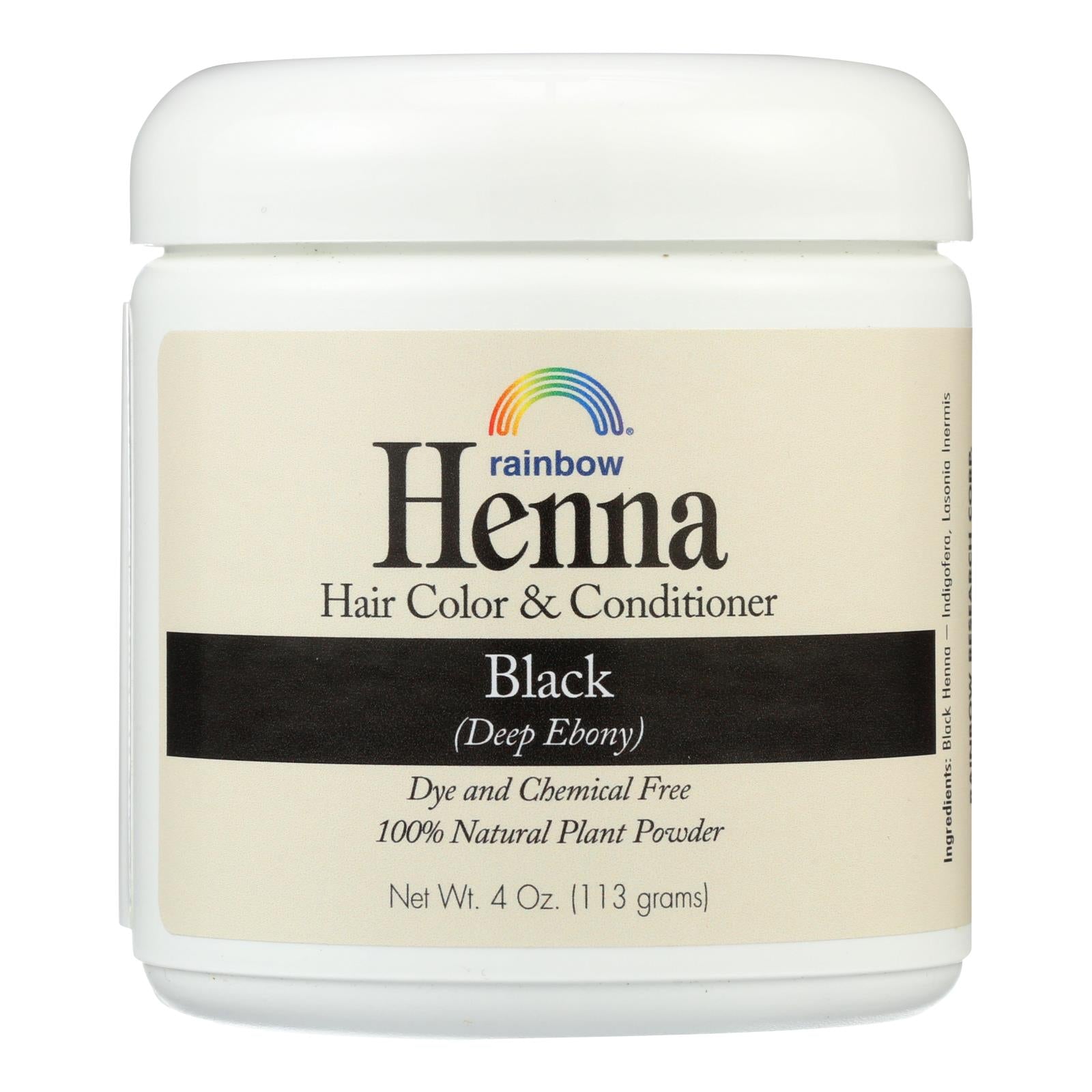 Rainbow Research Henna Hair Color And Conditioner Persian Black Deep Ebony - 4 Oz - GreatEagleInc