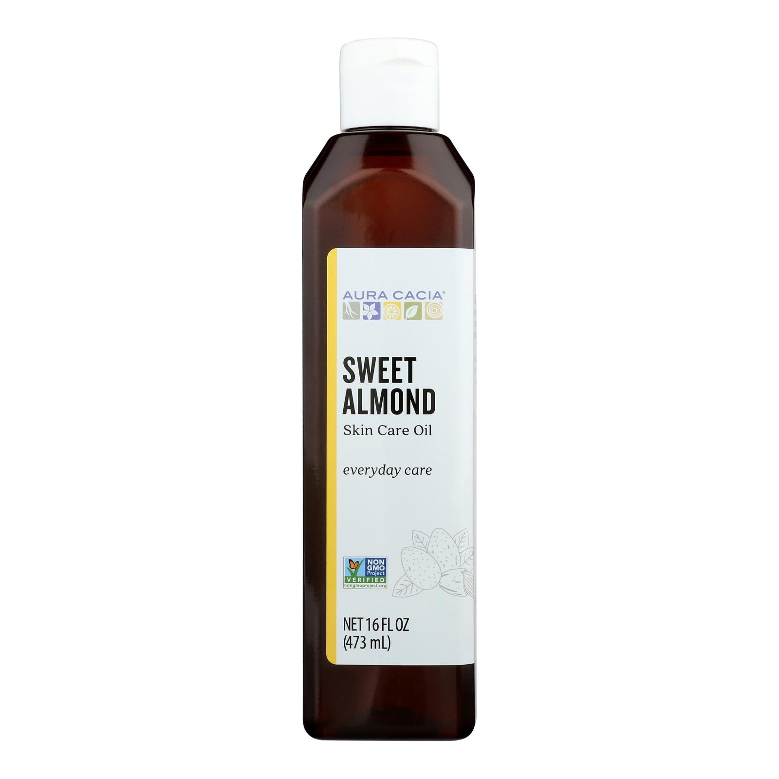 Aura Cacia - Natural Skin Care Oil Sweet Almond - 16 Fl Oz - GreatEagleInc