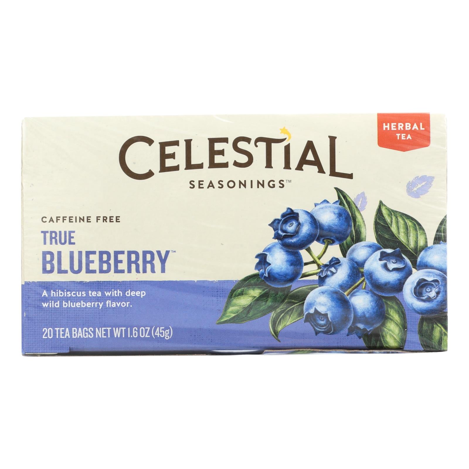 Celestial Seasonings Herbal Tea Caffeine Free True Blueberry - 20 Tea Bags - Case Of 6 - GreatEagleInc