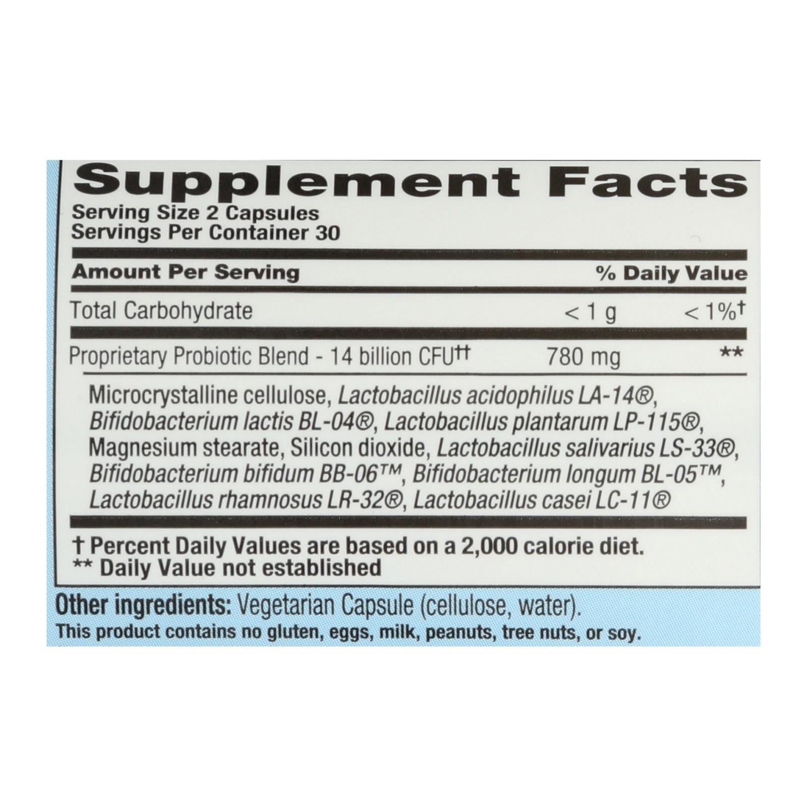 Nutrition Now Pb 8 Pro-biotic Acidophilus For Life - 500 Mg - 60 Vegetarian Capsules - GreatEagleInc