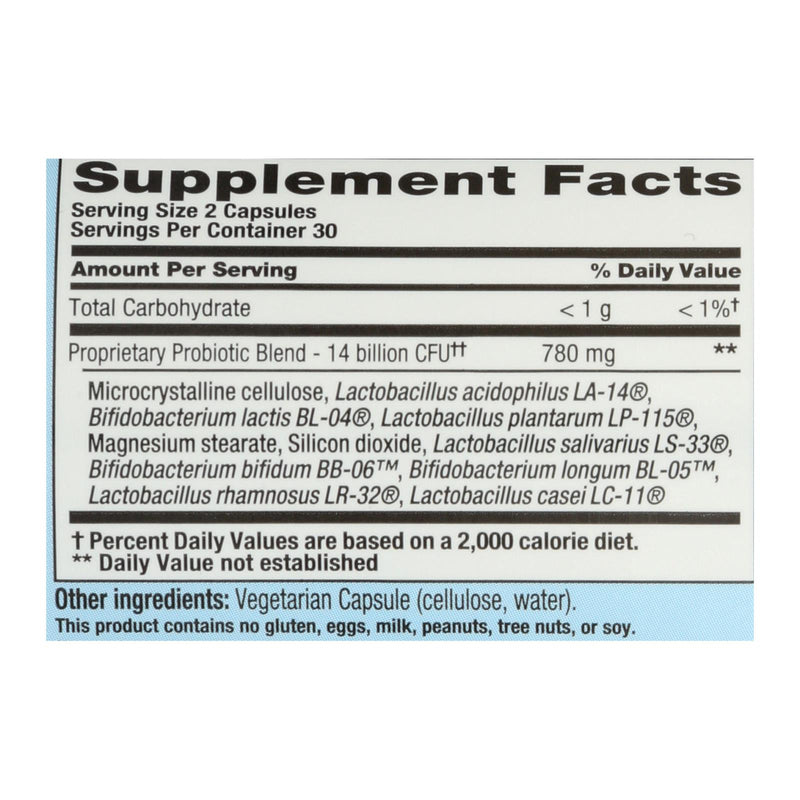 Nutrition Now Pb 8 Pro-biotic Acidophilus For Life - 500 Mg - 60 Vegetarian Capsules - GreatEagleInc