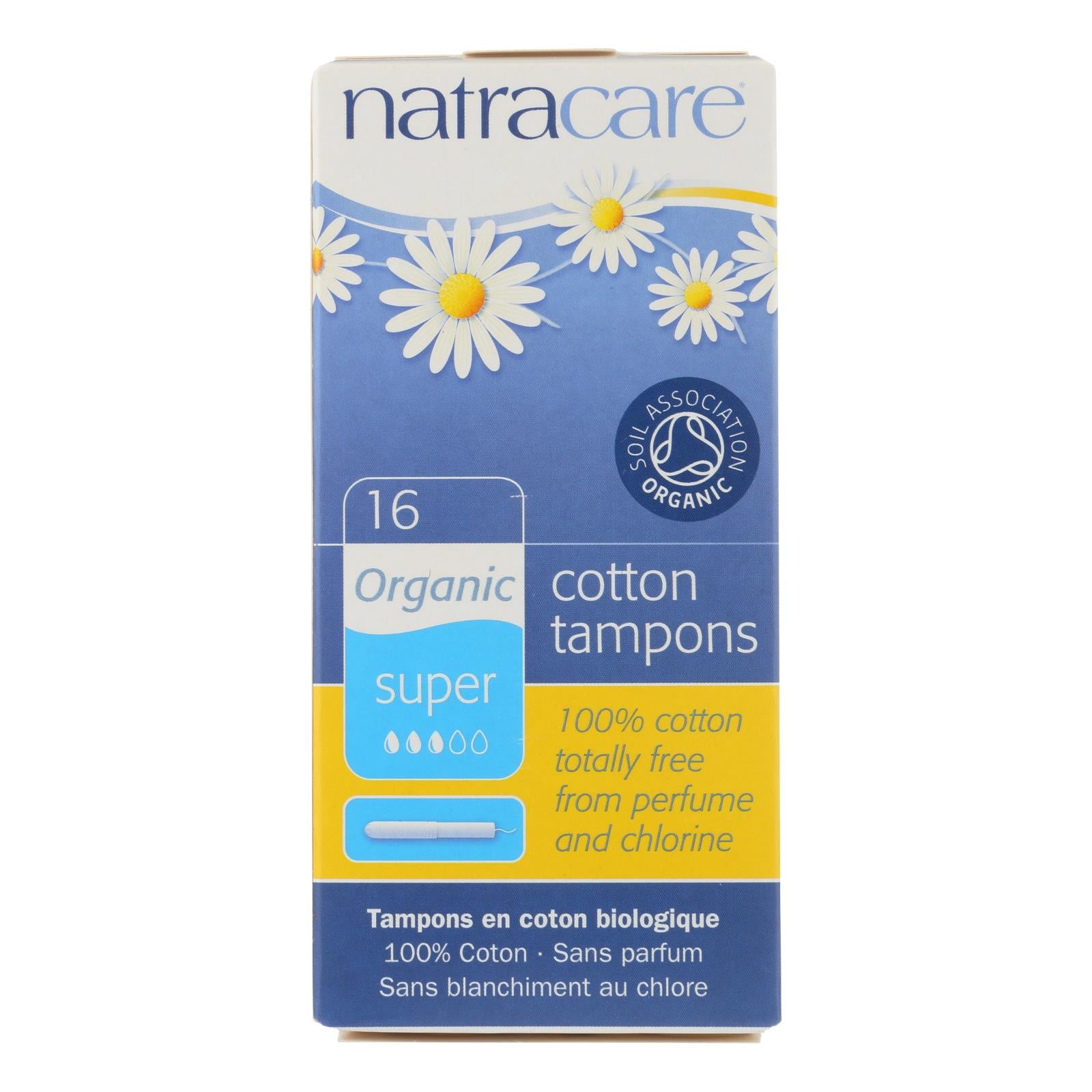 Natracare 100% Organic Cotton Tampons Super W/applicator - 16 Tampons - GreatEagleInc