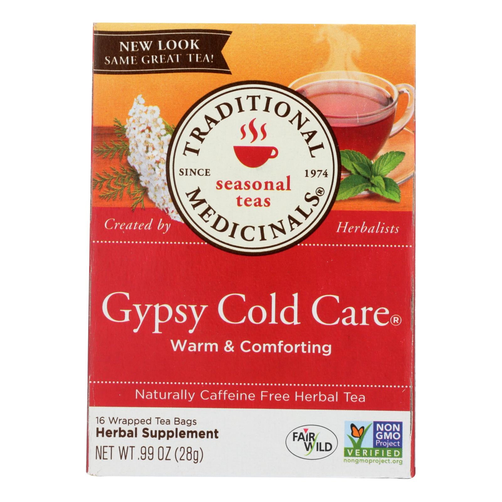 Traditional Medicinals Gypsy Cold Care Herbal Tea - 16 Tea Bags - Case Of 6 - GreatEagleInc