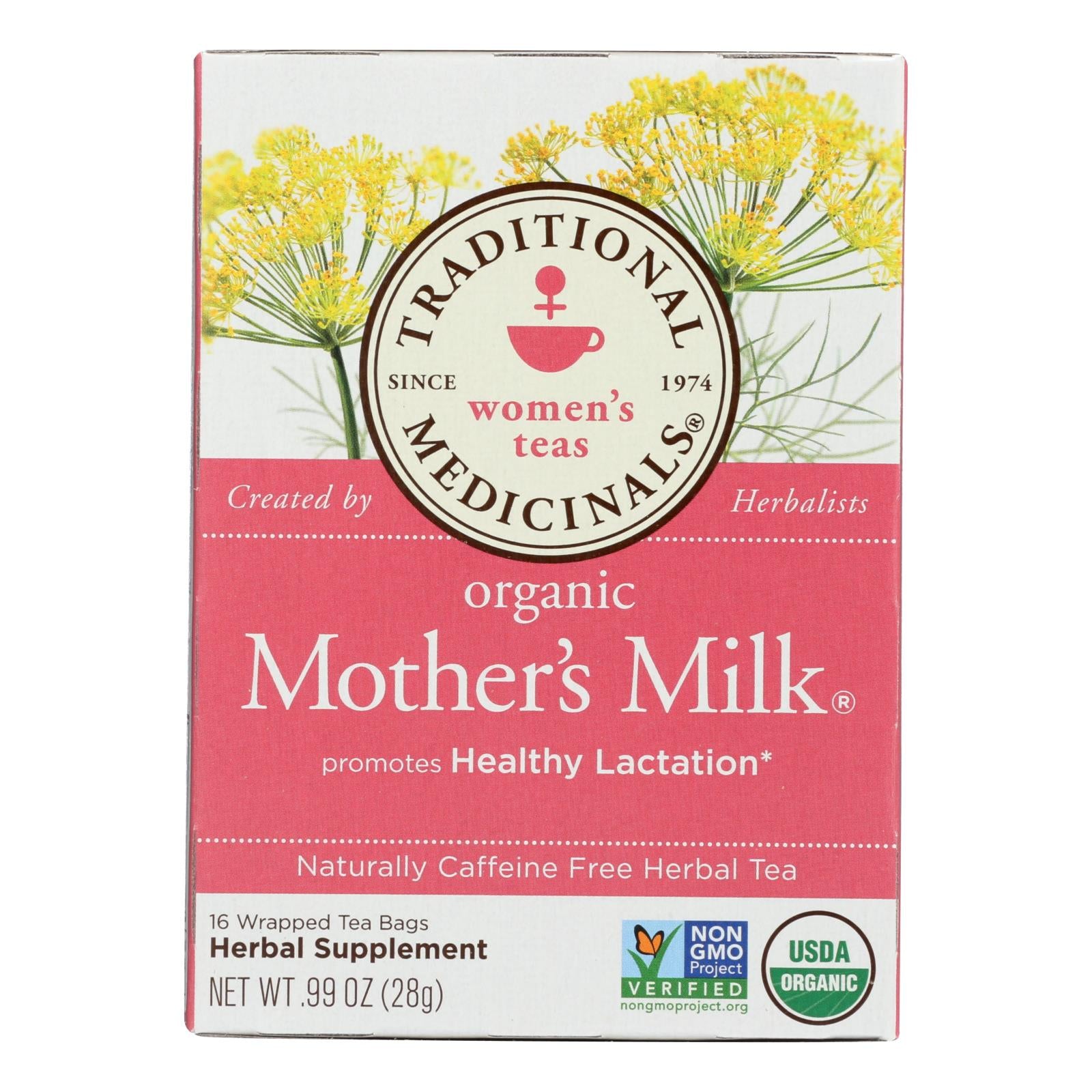 Traditional Medicinals Organic Mother's Milk Herbal Tea - 16 Tea Bags - Case Of 6 - GreatEagleInc