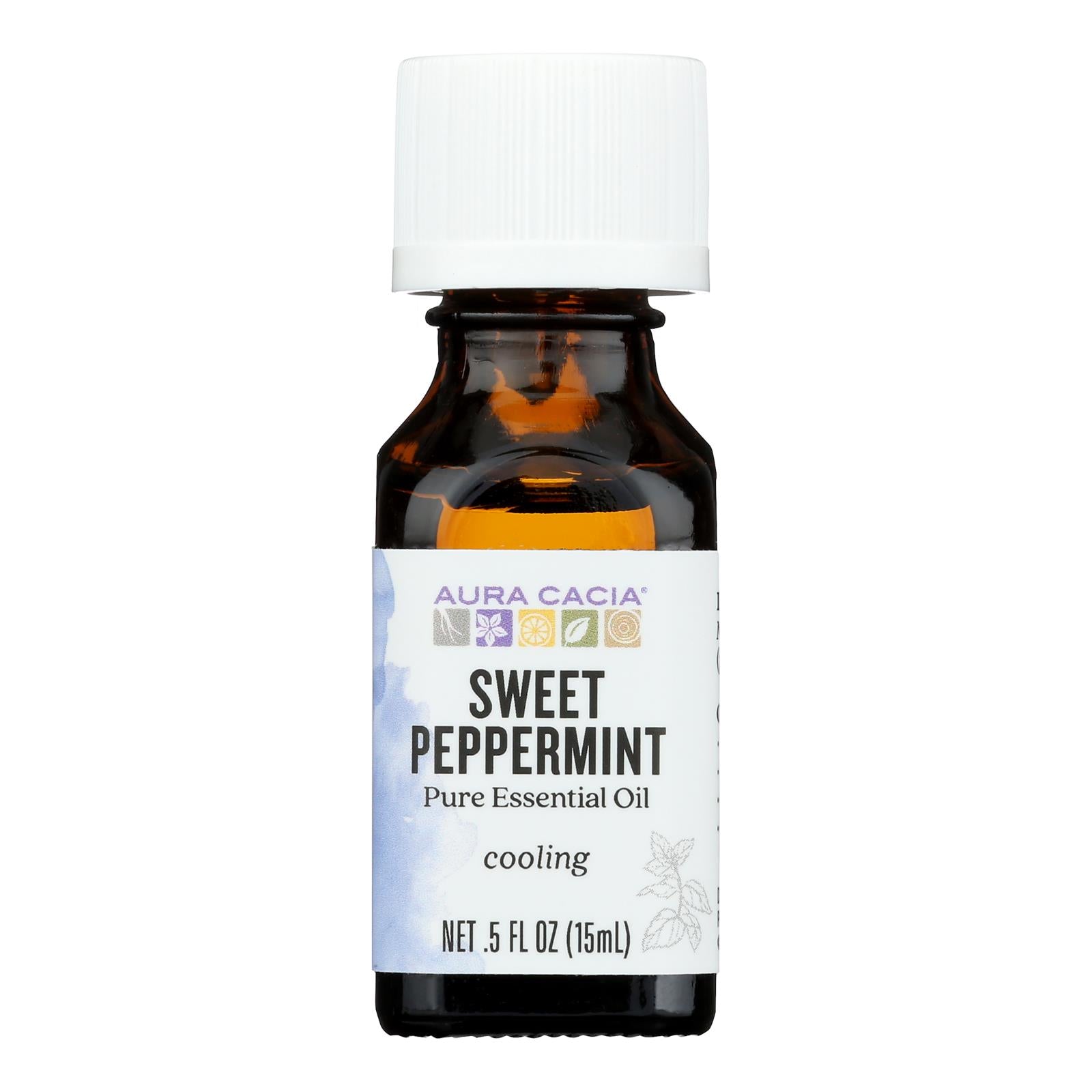 Aura Cacia - Essential Oil - Peppermint Sweet - Case Of 1 - .50 Fl Oz. - Eco-Friendly Home & Grocery