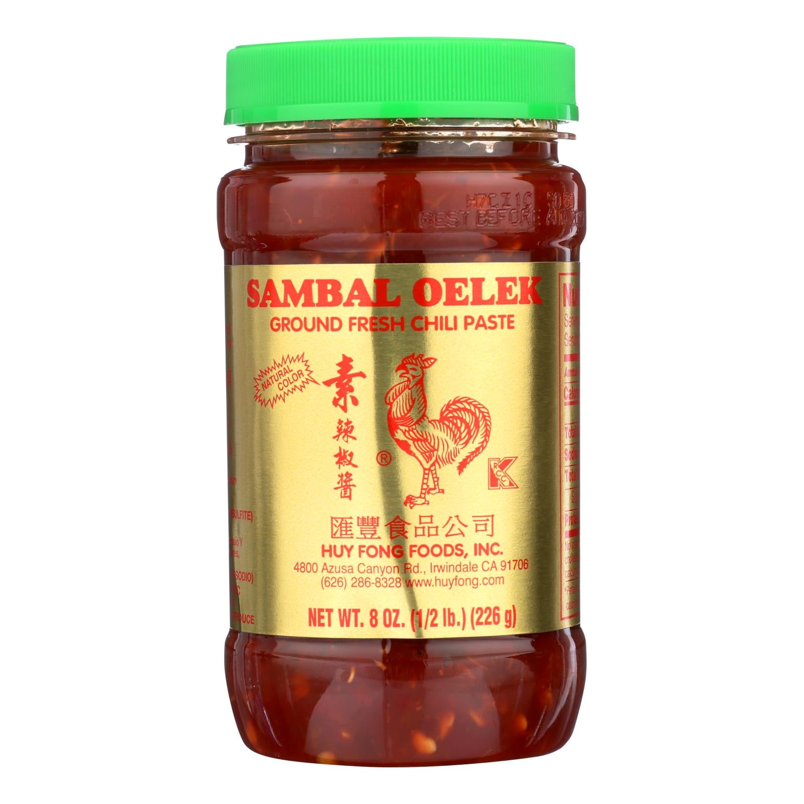 Huy Fong Fresh Chili Paste - Sambal - Case Of 24 - 8 Oz. - GreatEagleInc