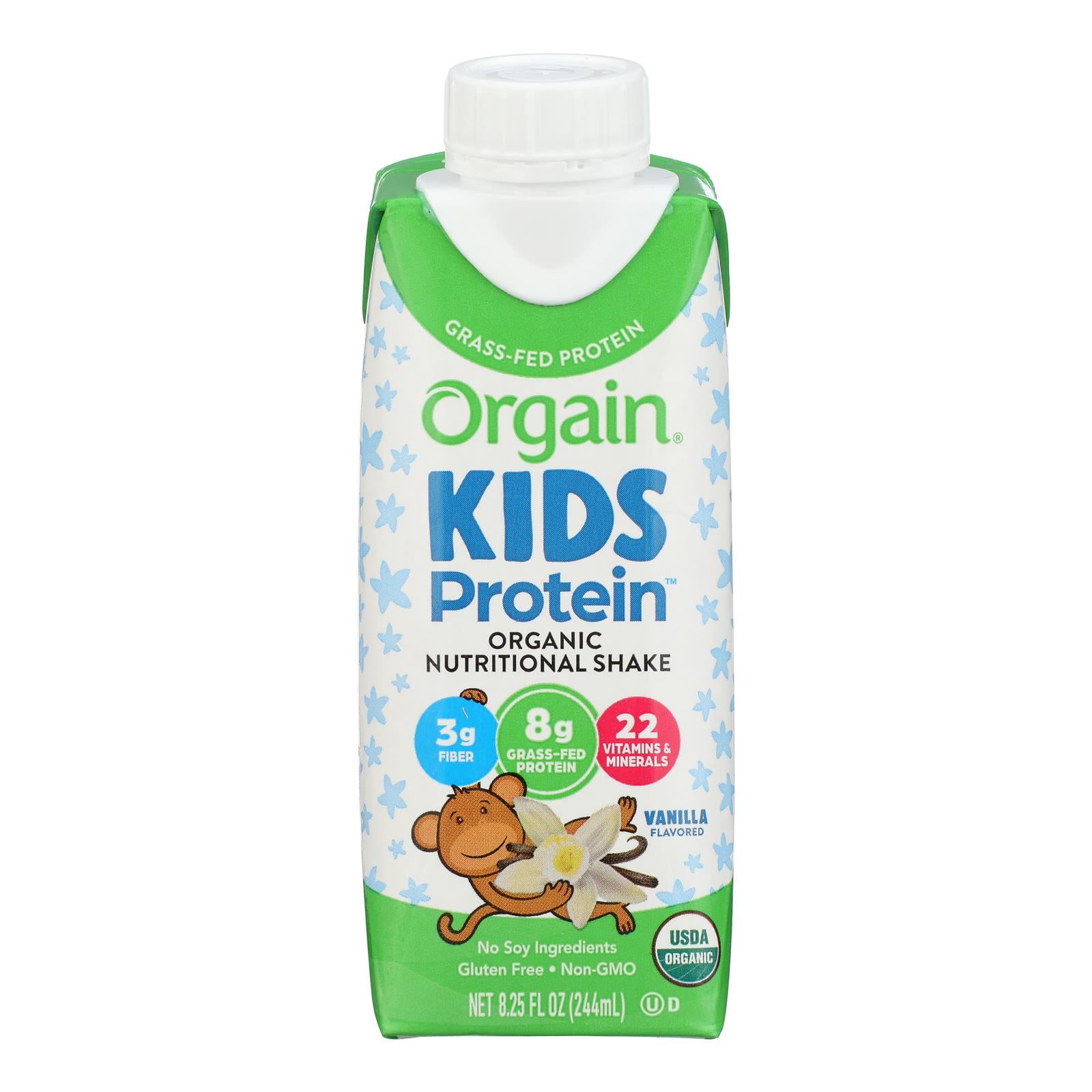 Orgain Organic Nutrition Shake - Vanilla Kids - 8.25 Fl Oz - Case Of 12 Default Title