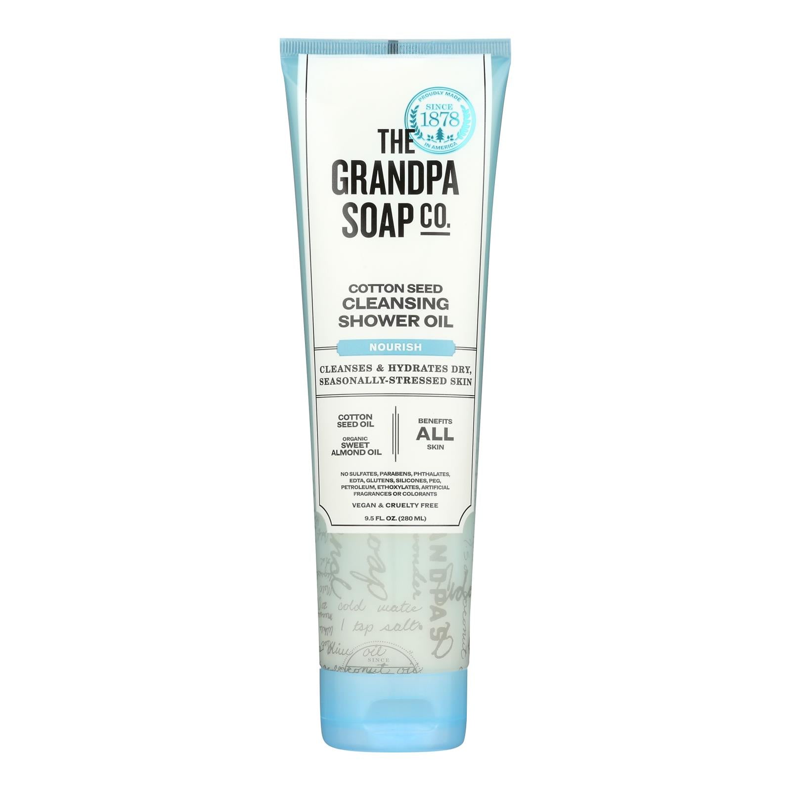 Grandpa Soap - Shower Oil Cotton Seed - 1 Each - 9.5 Oz - Eco-Friendly Home & Grocery
