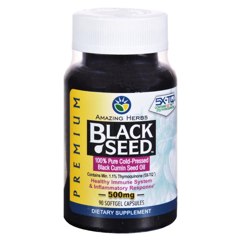 Amazing Herbs - Black Seed Black Cumin Seed Oil - 90 Softgels - GreatEagleInc