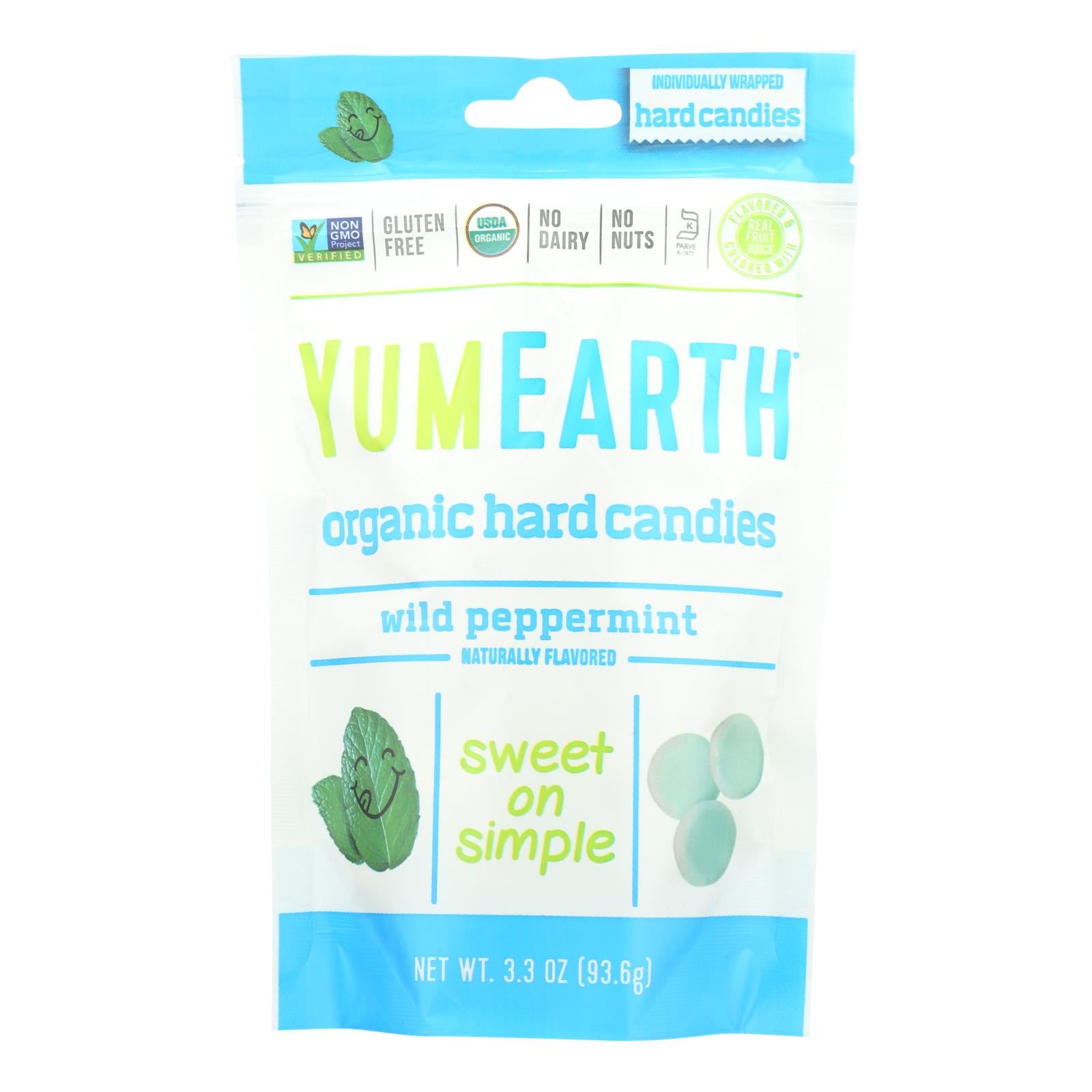 Yummy Earth Organic Candy Drops Wild Peppermint - 3.3 Oz - Case Of 6 - Eco-Friendly Home & Grocery