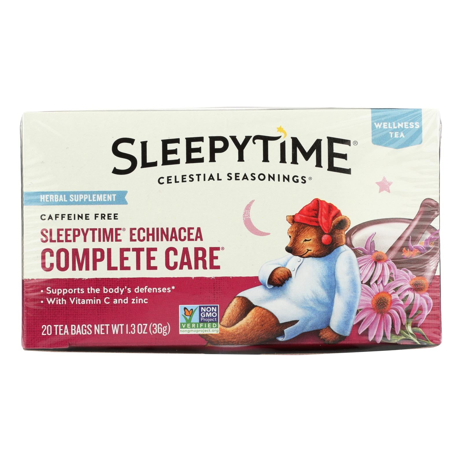 Celestial Seasonings Sleepytime Echinacea Complete Care Wellness Tea - 20 Tea Bags - Case Of 6 - GreatEagleInc