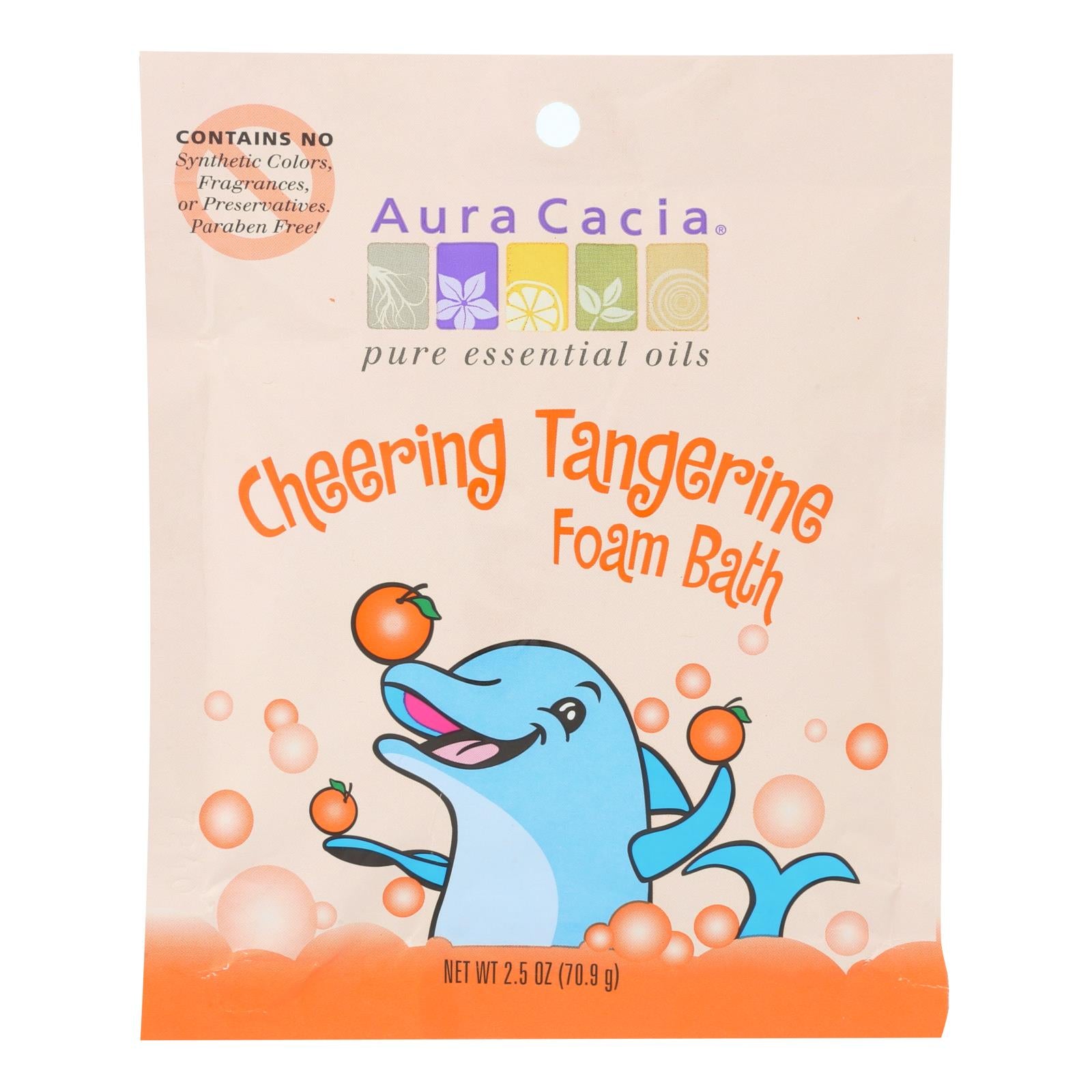 Aura Cacia - Cheering Foam Bath Tangerine And Sweet Orange Essential Oils - Case Of 6 - 2.5 Oz - GreatEagleInc