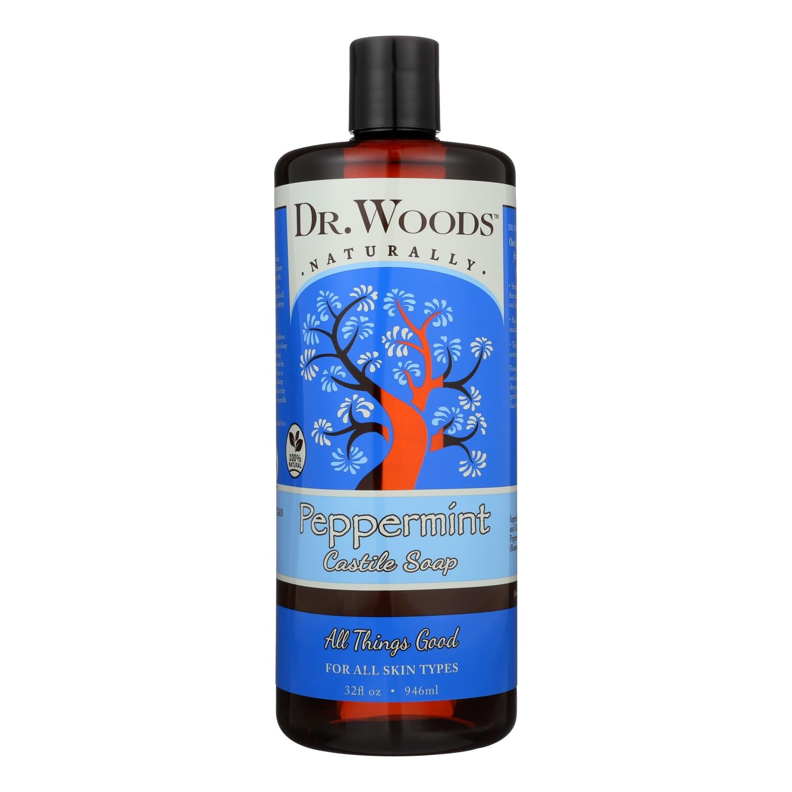 Dr. Woods Pure Castile Soap Peppermint - 32 Fl Oz - Eco-Friendly Home & Grocery