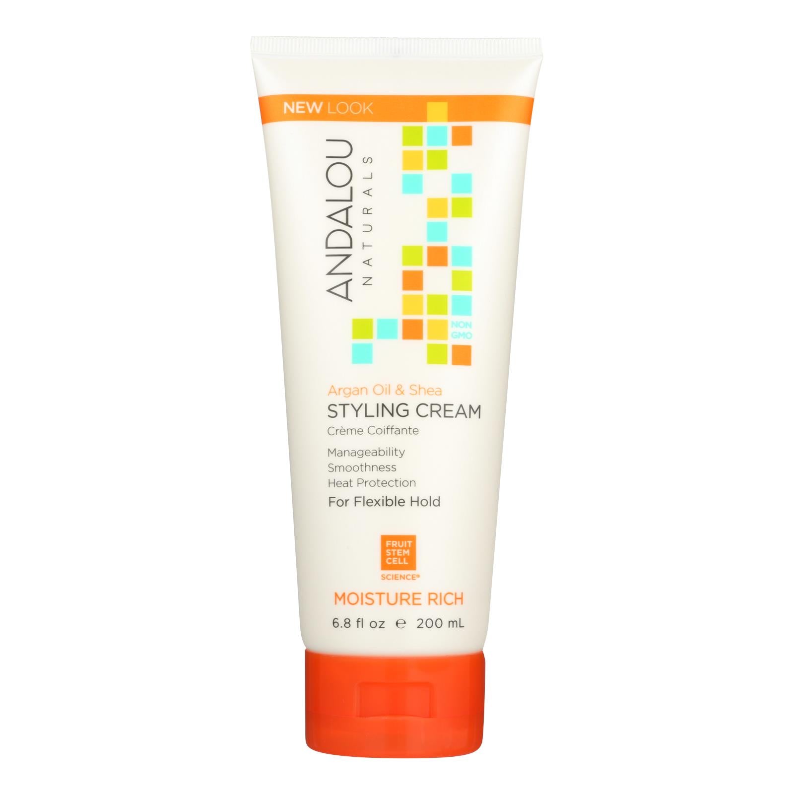 Andalou Naturals Argan Oil And Shea Styling Cream - 6.8 Fl Oz - GreatEagleInc