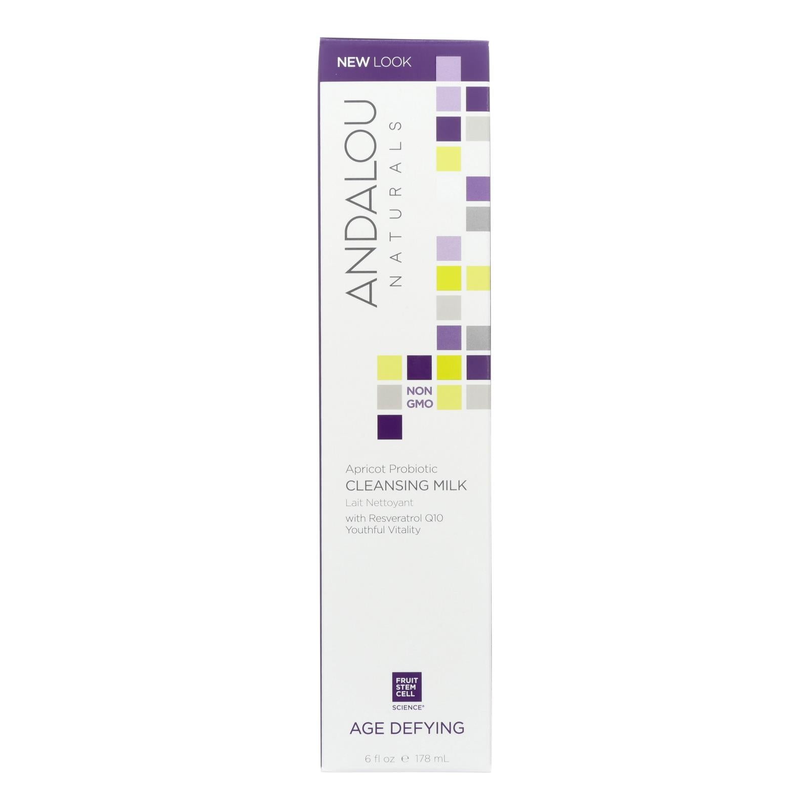 Andalou Naturals Cleansing Milk For Dry Sensitive Skin Apricot Probiotic - 6 Fl Oz - GreatEagleInc