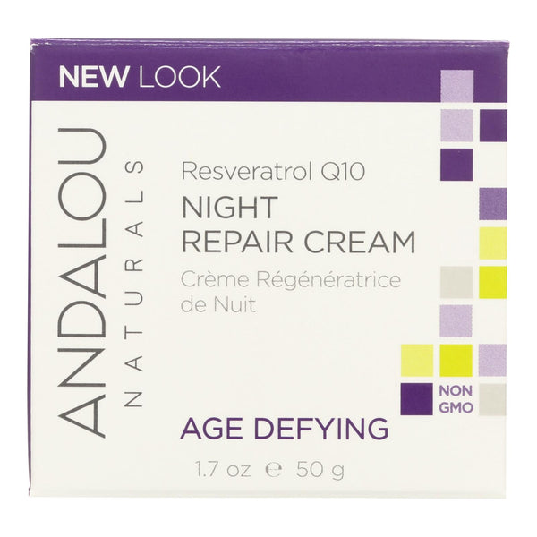 Andalou Naturals Resveratrol Q10 Night Repair Cream - 1.7 Fl Oz - GreatEagleInc